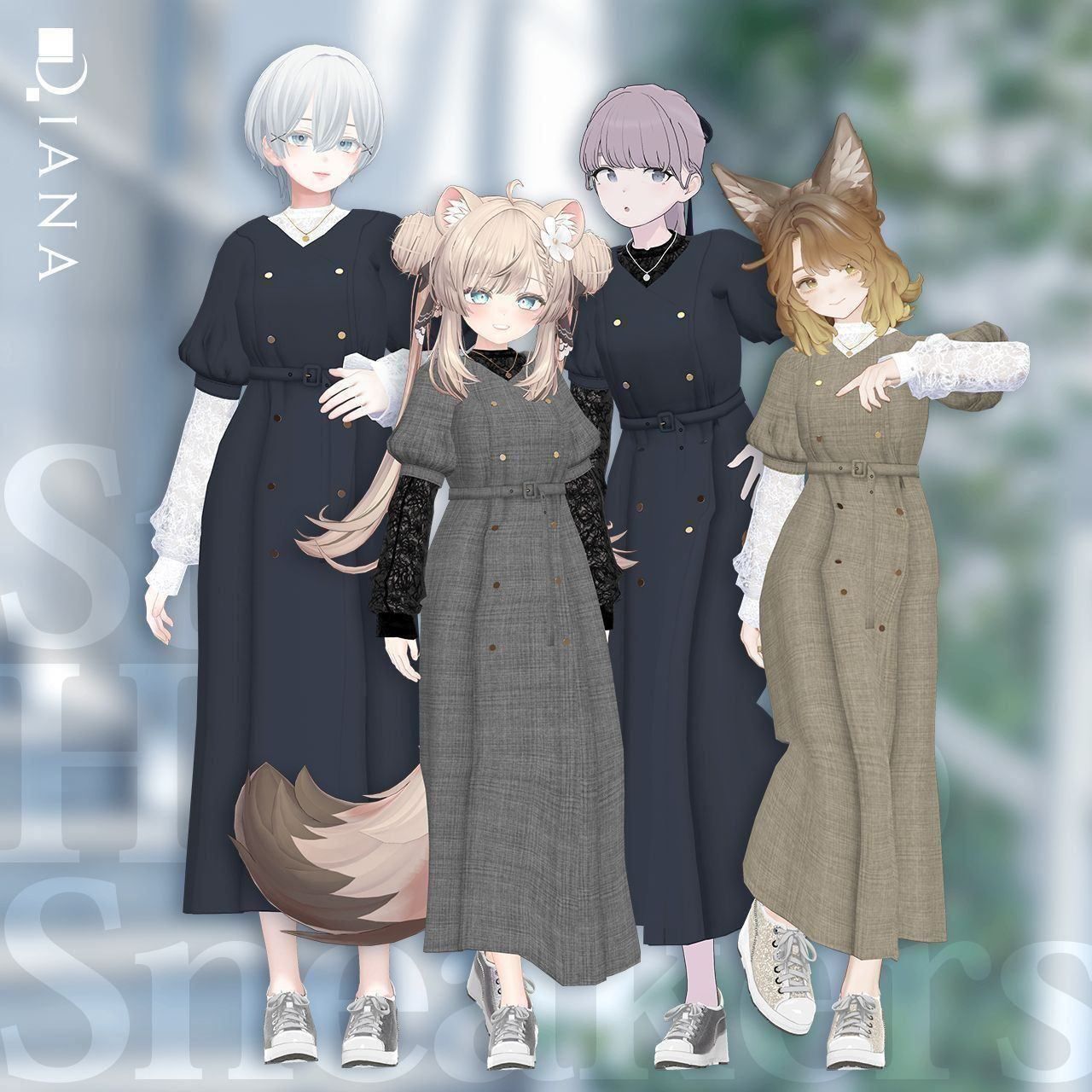 【マリシア】キレイ目☆ヒールアップスニーカー【VRC想定衣装】