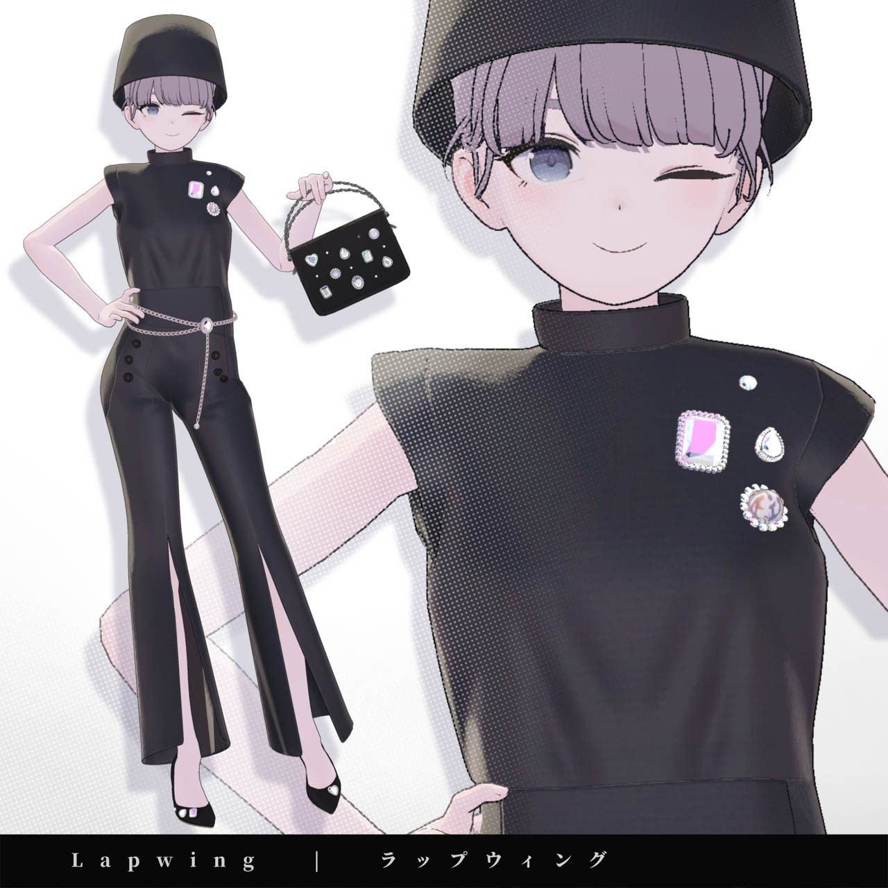 【Lapwing】キラキラ大粒ビジューつき☆華やか魅せパンプス【VRChat】 | StyMore